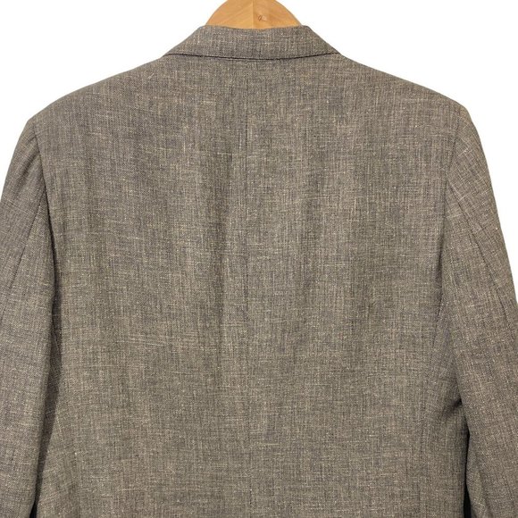 NORDSTROM Mens Double Breasted Blazer 39 Silk Wool Brown Tan - Picture 6 of 12